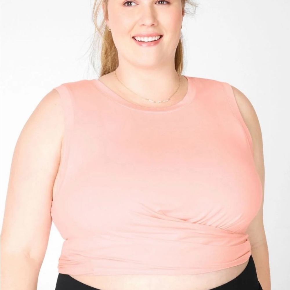 Fabletics Orange Pink Sleeveless Crop Tank Top